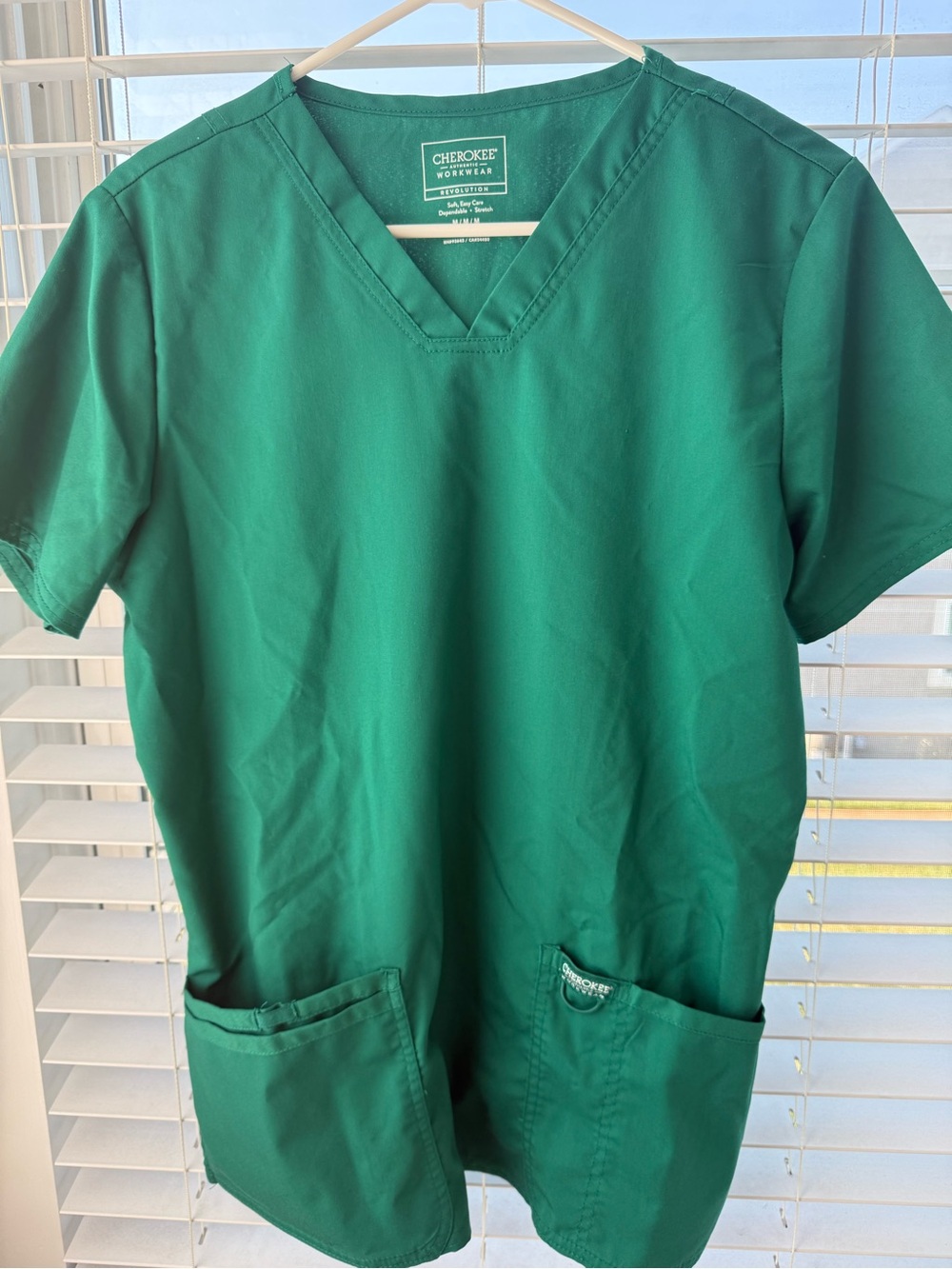 Cherokee Green V-Neck Workwear Top